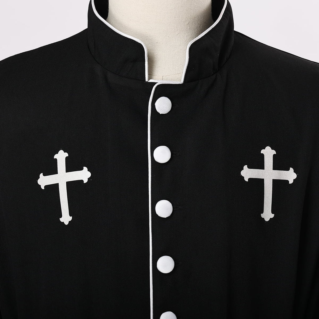 Men's Priest Cassock Pastor Robe with Belt V29255