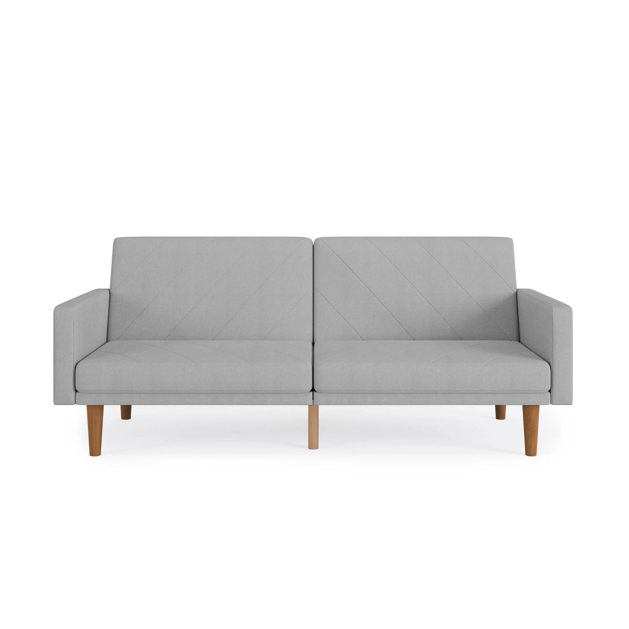 Convertible Sofa Bed with USB Port, Light Gray Linen H2178