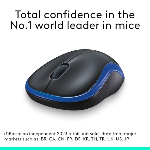 Wireless Mouse, 2.4GHz USB Receiver, 12-Month Battery, 1000 DPI Optical Tracking I608686