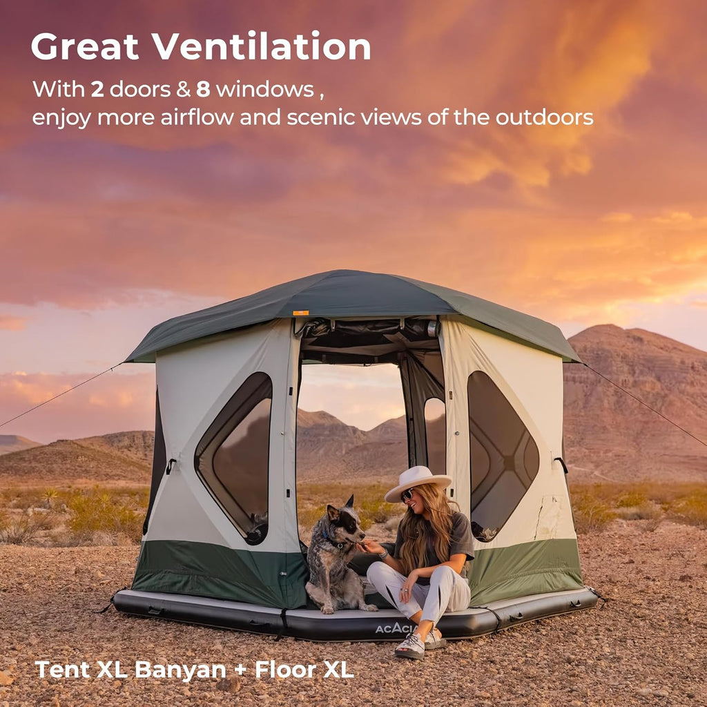 Space Camping Tent XL, 4-6 Person, Waterproof Pop Up Hub Tent U334