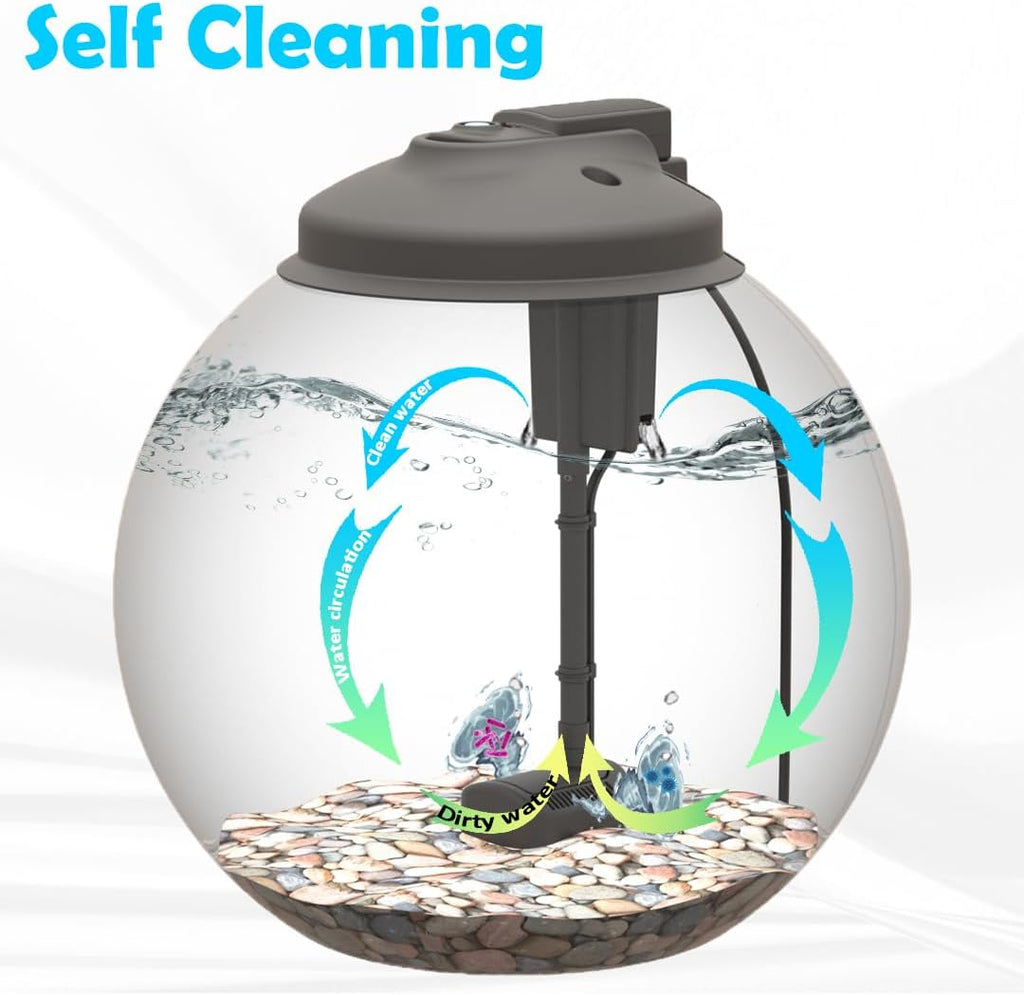 3-Gallon Fish Tank Starter Kit with Filter and LED Light E7171