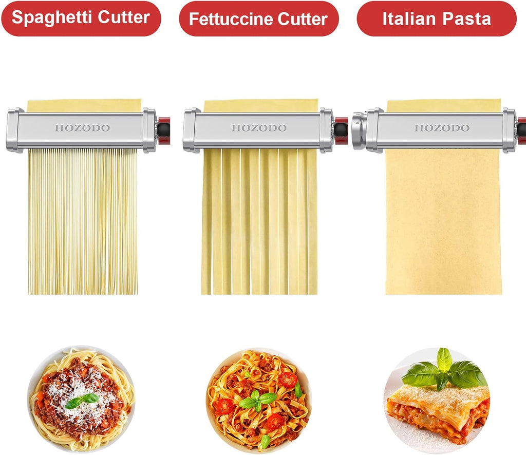 Pasta Attachment for Stand Mixer, 3 Piece Set with Sheet Roller and Cutter G242