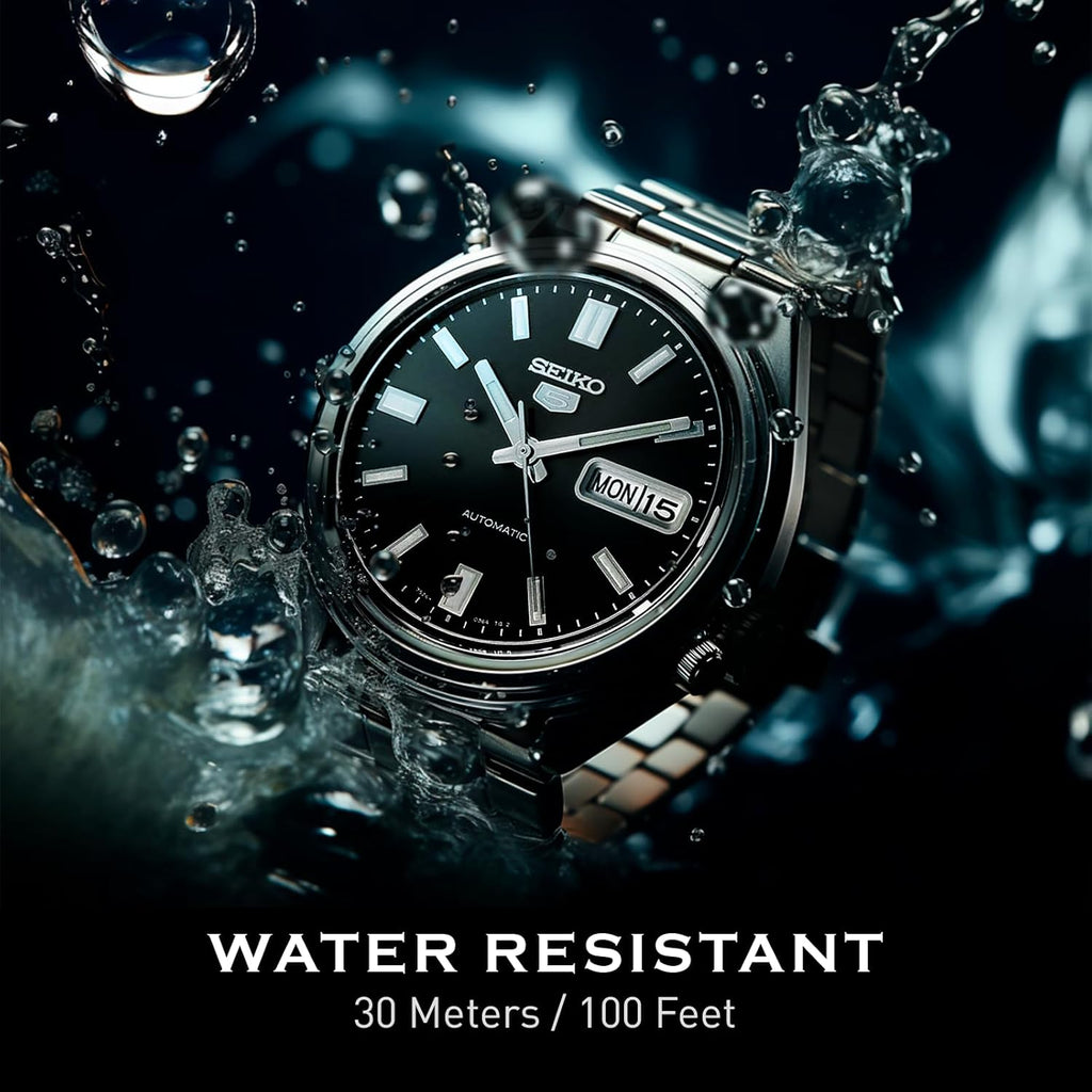 Automatic Watch for Men - Black Dial Silver Bracelet, Luminous Hands, Day/Date Calendar X326075