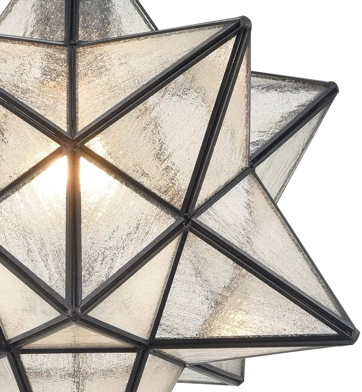 Moravian Star 14" Pendant Light with Seeded Glass and Hanging Chain H145