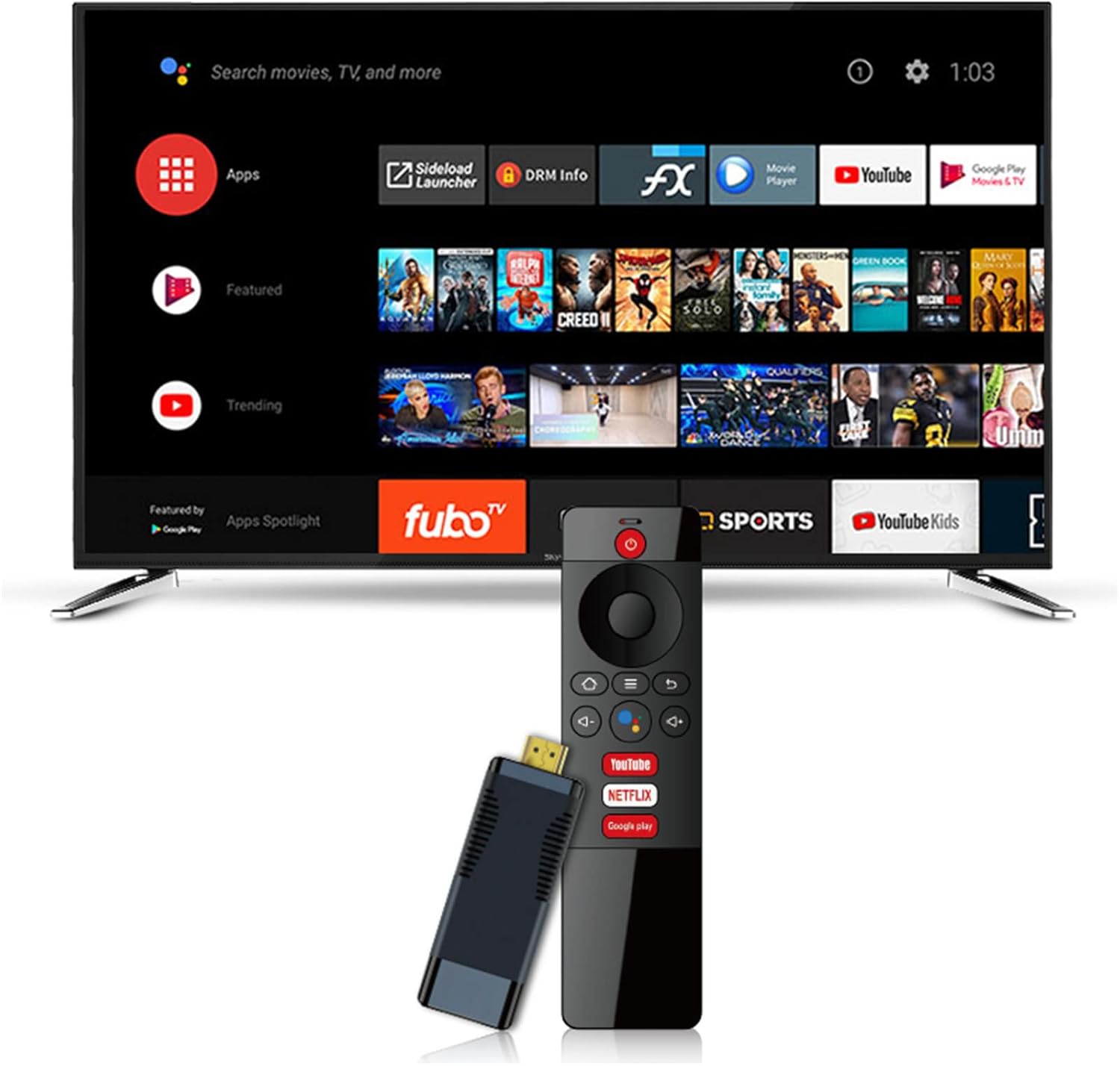 Smart TV Stick S96 Stick Android TV Box AllWinner H313 2.4G/5G WiFi Android 10.0 Top Box Bluetooth Voice Remote Control fire Stick tv 4k (1GB+8GB)