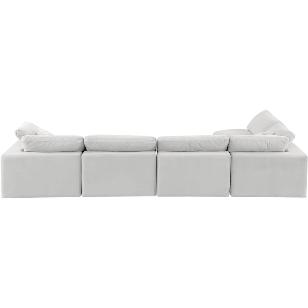 Cream Velvet Modular Sectional A2228