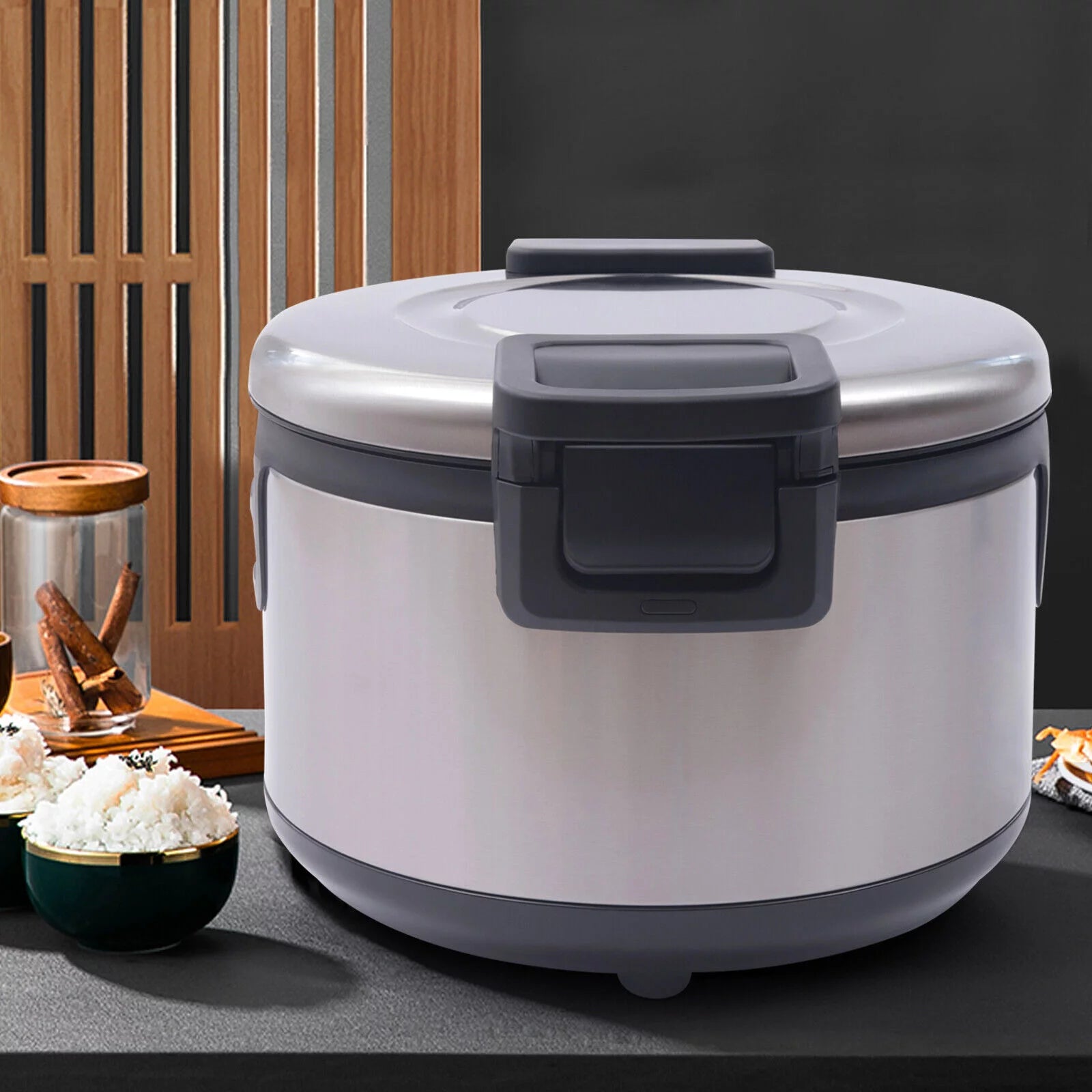 Stainless Steel Electric Rice Cooker with Non-Stick Pot E9952