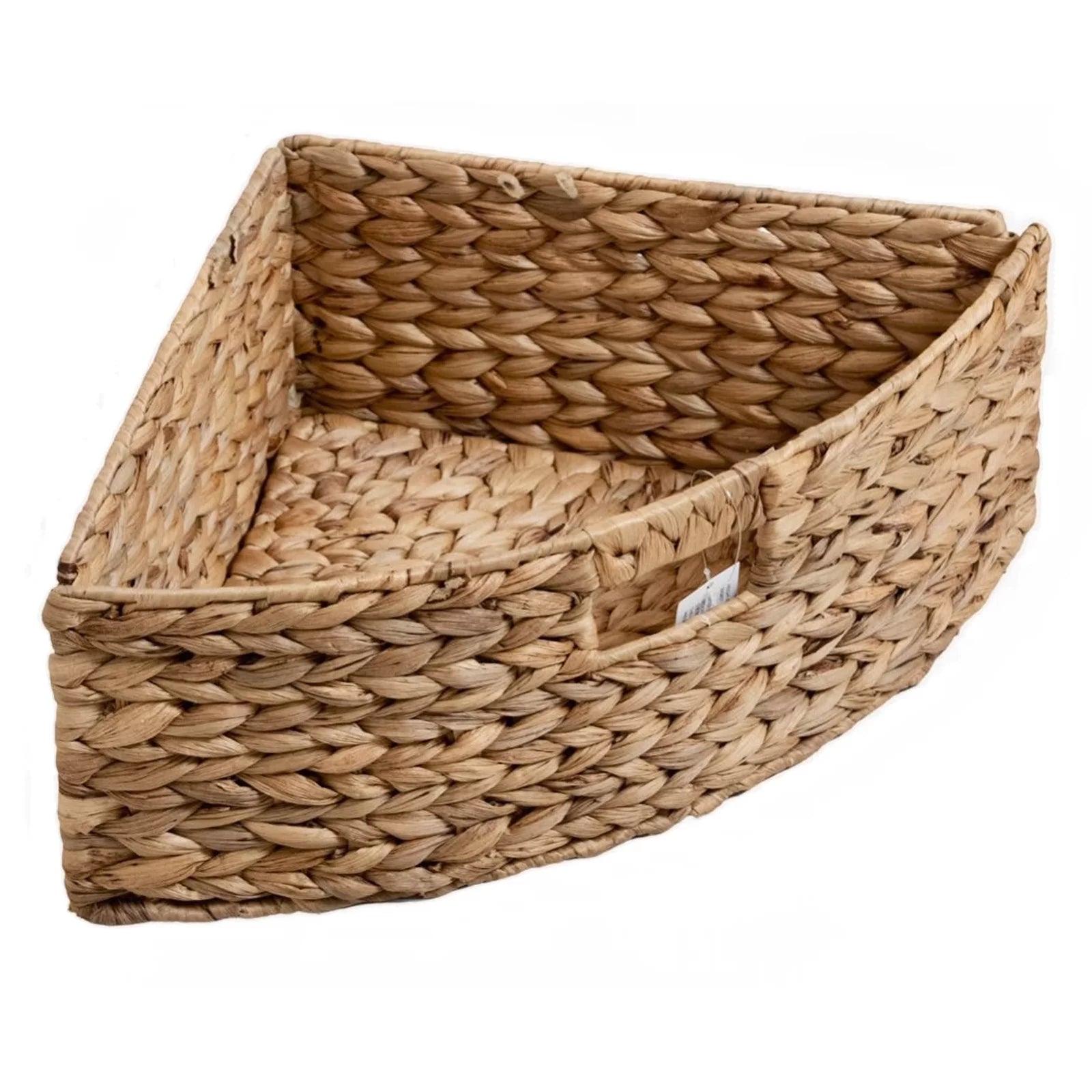 3 Tier Corner Storage Cabinet with 3 Wicker Baskets, White N35008