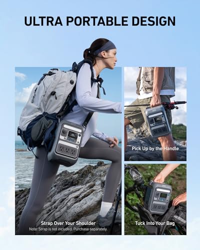 Portable Power Station 288Wh LiFePO4 Battery, 300W Solar Generator with 60W Solar Panel J440