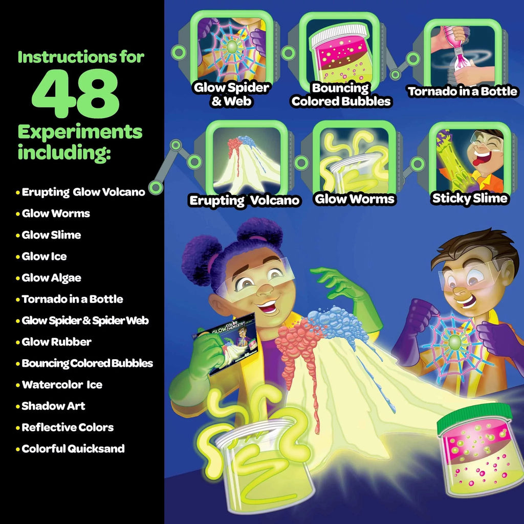 Glow Color Chemistry Lab Set, Science Kit for Kids, STEM Toy M646