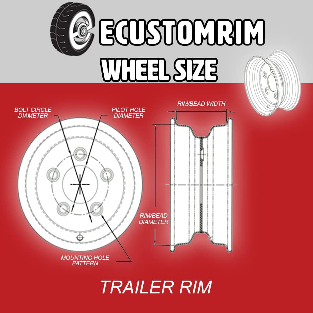 Trailer Tire on Rim ST205/75D15 15 in. Load C 5 Lug Silver Spoke Wheel Y2778