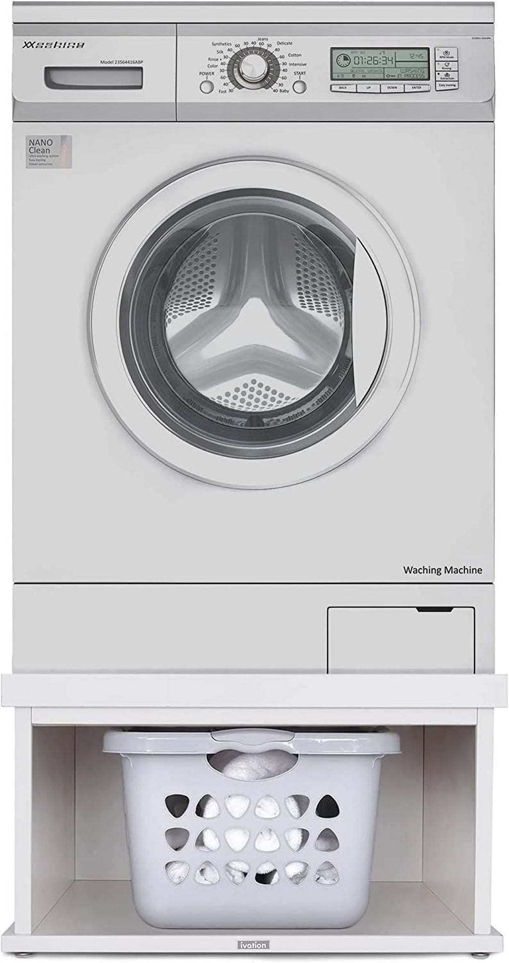 Ivation Wooden Laundry Pedestal for Washer & Dryer, Made to Fit All Machines