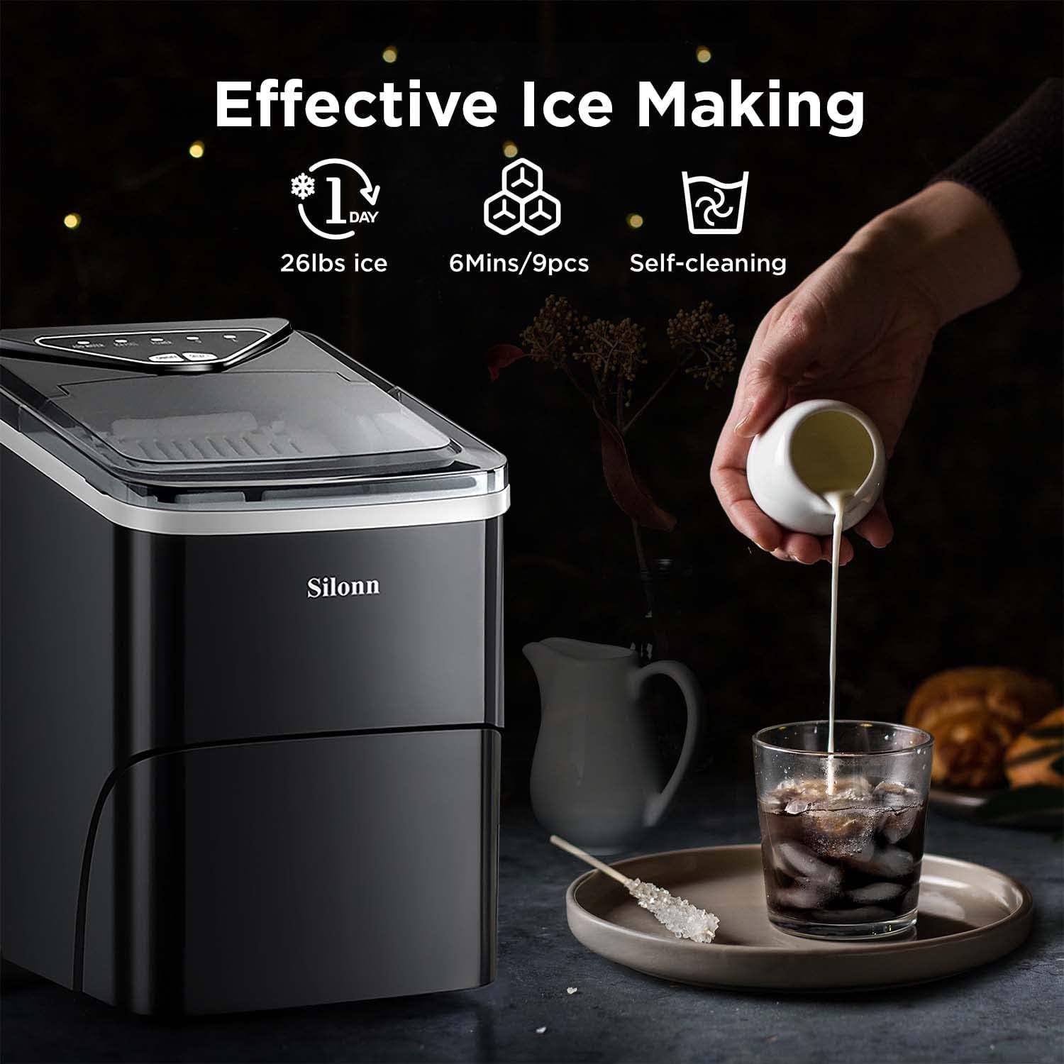 Ice Maker Countertop with Water Filter Pitcher and Filter Change Indicator G574