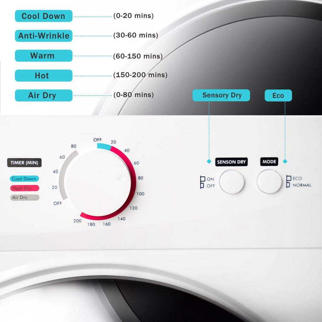 Portable Clothes Dryer, 6.6 LBS, Stainless Steel, 1010W, 5 Drying Modes Z277