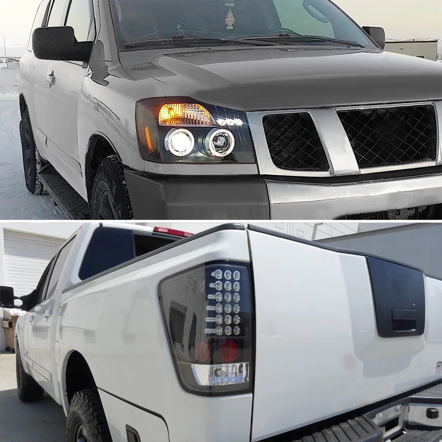 Halo Projector Headlights with LED Tail Lamps Combo for Nissan Titan 2004-2015 G928