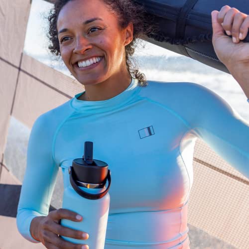 Wide Mouth insulated stainless steel water bottle with leakproof straw lid I4904
