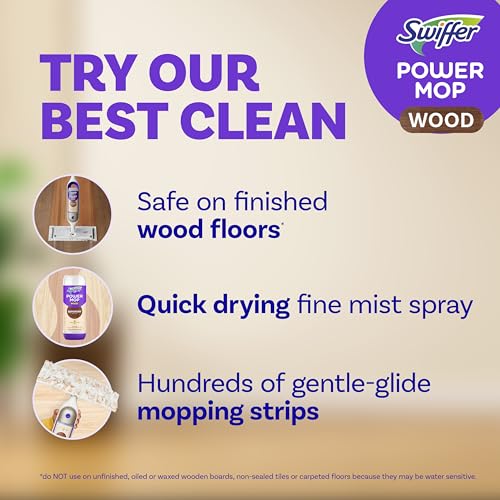 Wood Floor Cleaner with Mop Pads and Lemon Solution D889