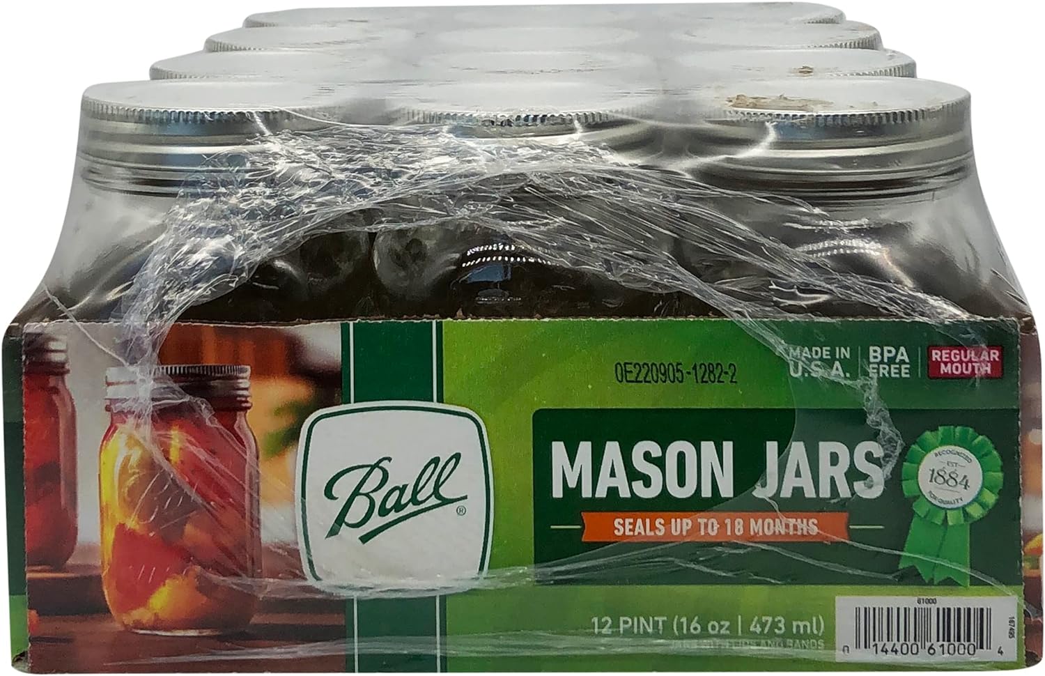 Pint Jar, Regular Mouth, Set of 12 (16 oz) K185438