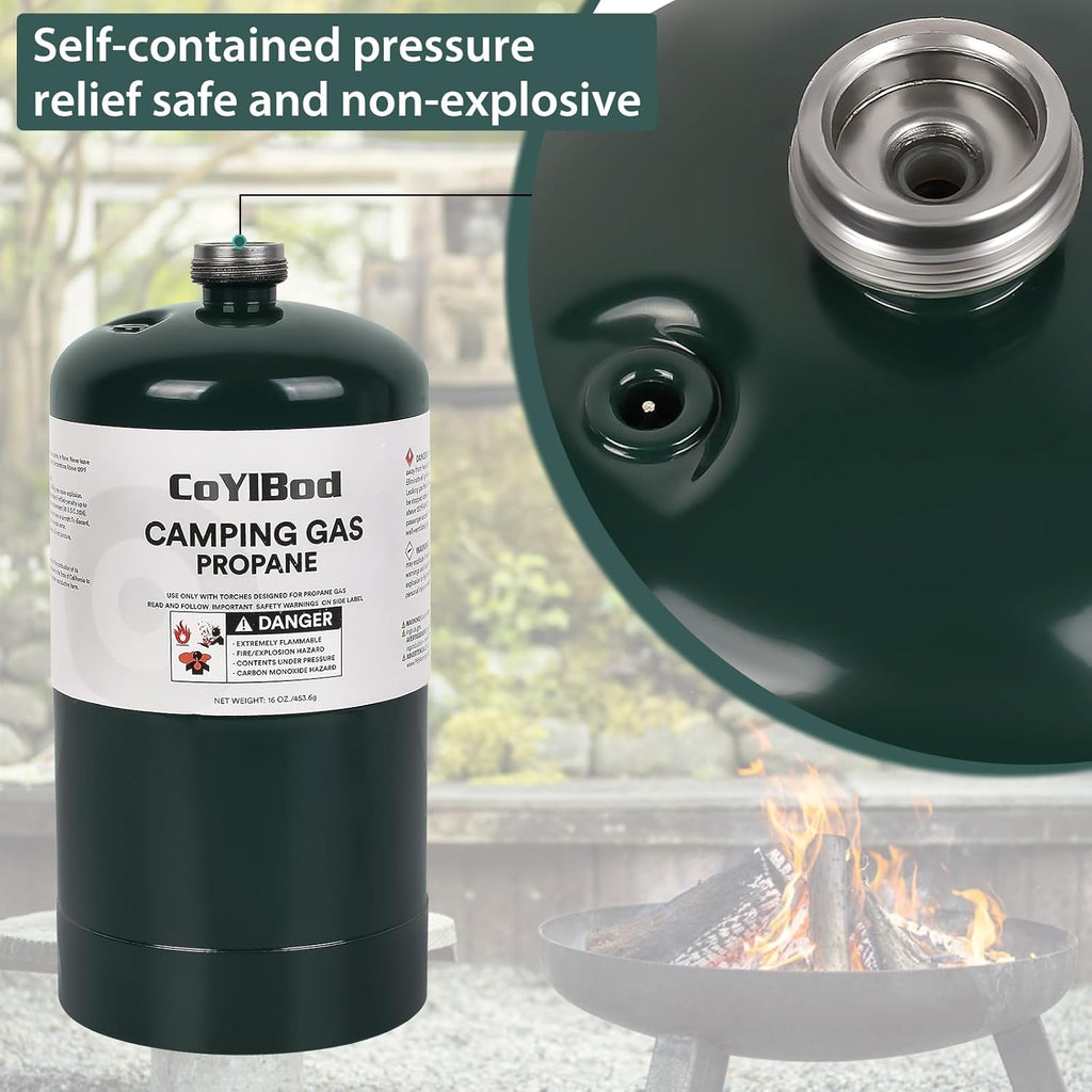 1LB Propane Cylinder Tank, 16 oz, DOT Compliant Q212