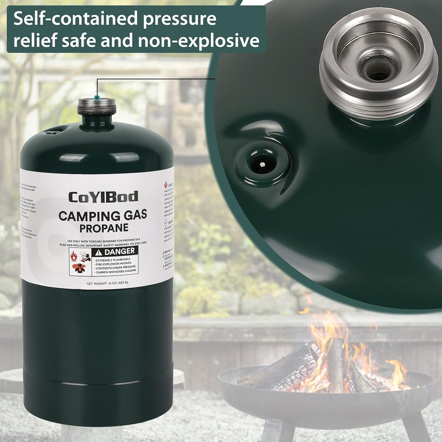 1LB Propane Cylinder Tank, 16 oz, DOT Compliant Q212
