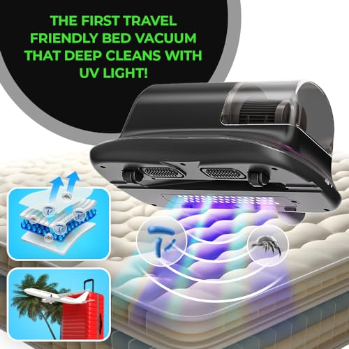 Cordless Mattress Vacuum Cleaner for Deep Cleaning, Red Q46623