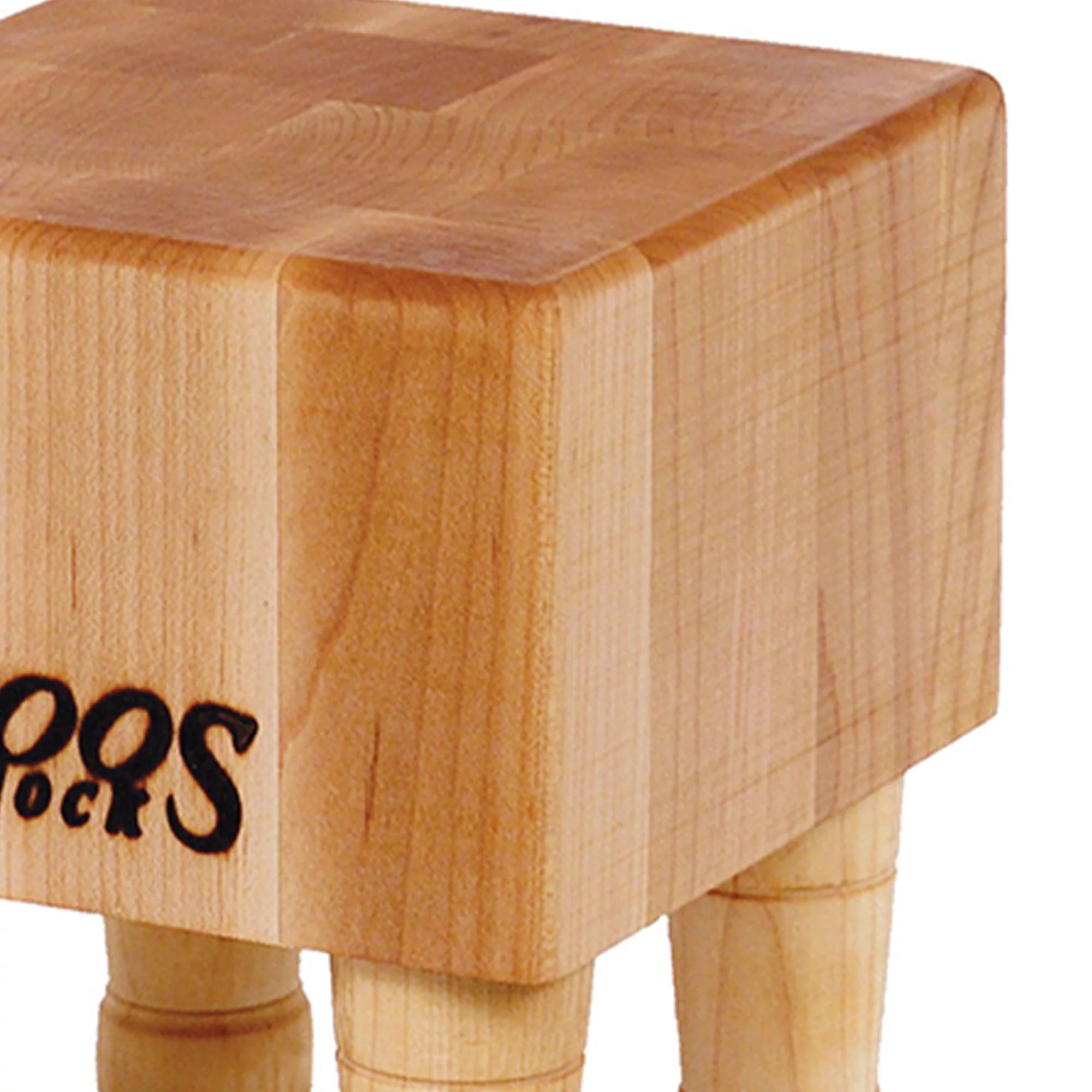 Maple Wood Cutting Board with Feet, 6 x 6 Inches Z166335