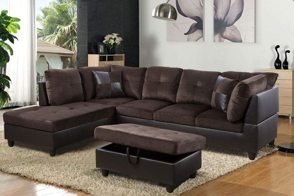 Sectional Sofa with Storage Ottoman I810