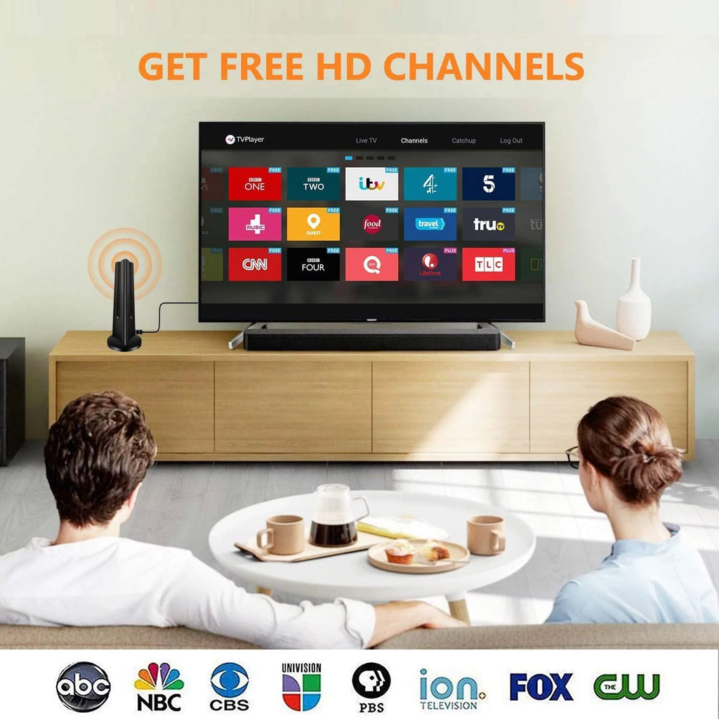 Amplified HD Digital Indoor TV Antenna, 4K VHF UHF, 18FT Coaxial Cable U831