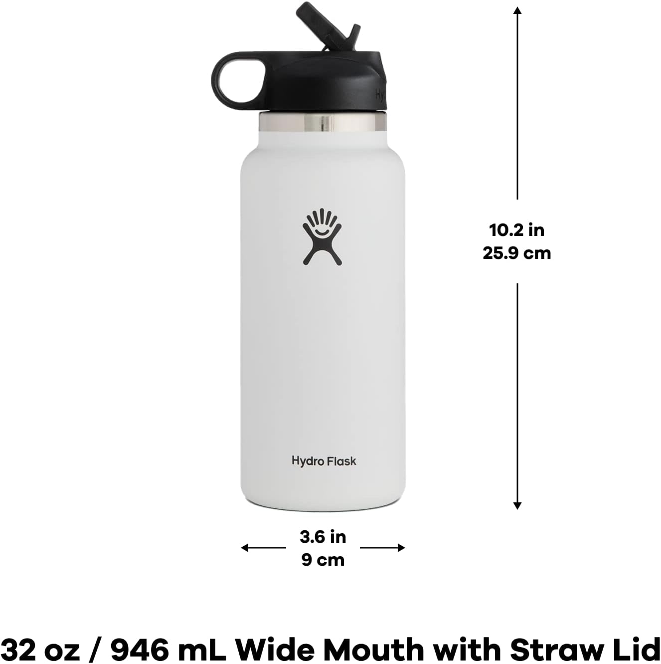 32 oz Wide Mouth Straw Lid Water Bottle A27395