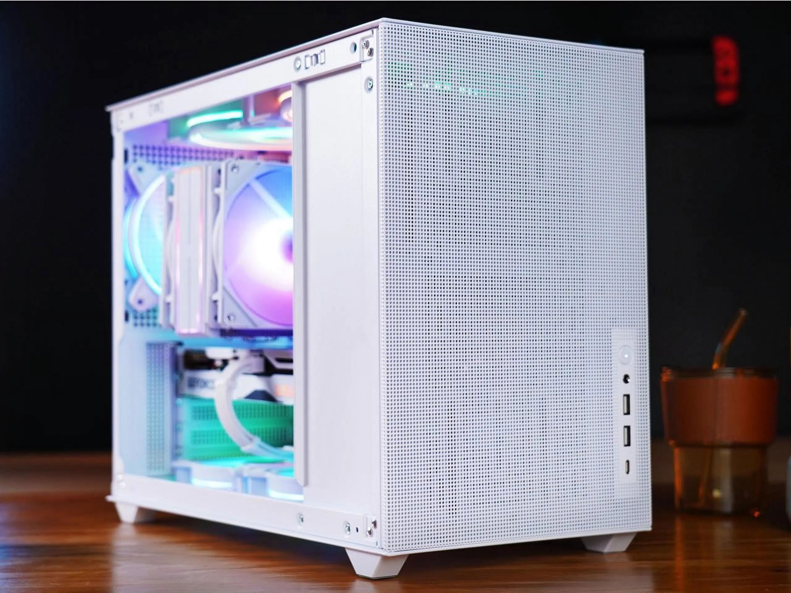 Mini ITX Tower Computer Case with Tempered Glass Side Panel S429