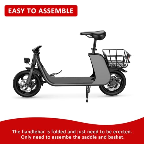 Electric Scooter with Seat, 20 Miles Range, Foldable for Adults L772606