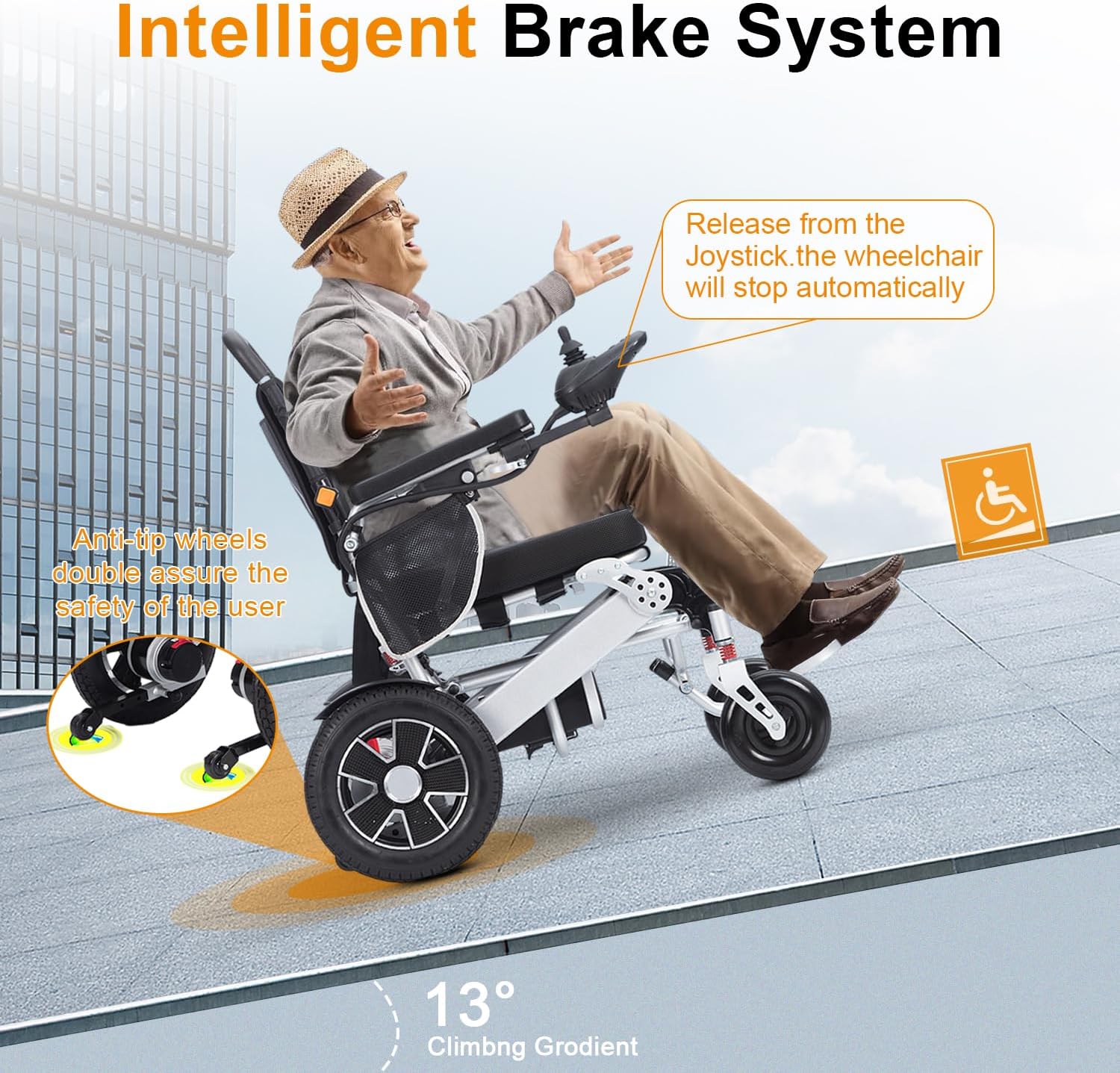 Foldable Electric Wheelchair for Adults, 20 mi Range V4748