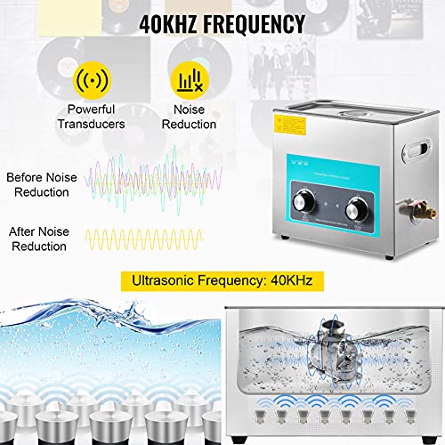 Ultrasonic Vinyl Record Cleaner 6L 40kHz Stainless Steel Tank I5580