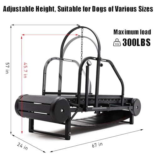 Dog Treadmill with Step Counter, Adjustable Incline & Brake, Indoor and Outdoor, Supports Up to 300 lbs W851