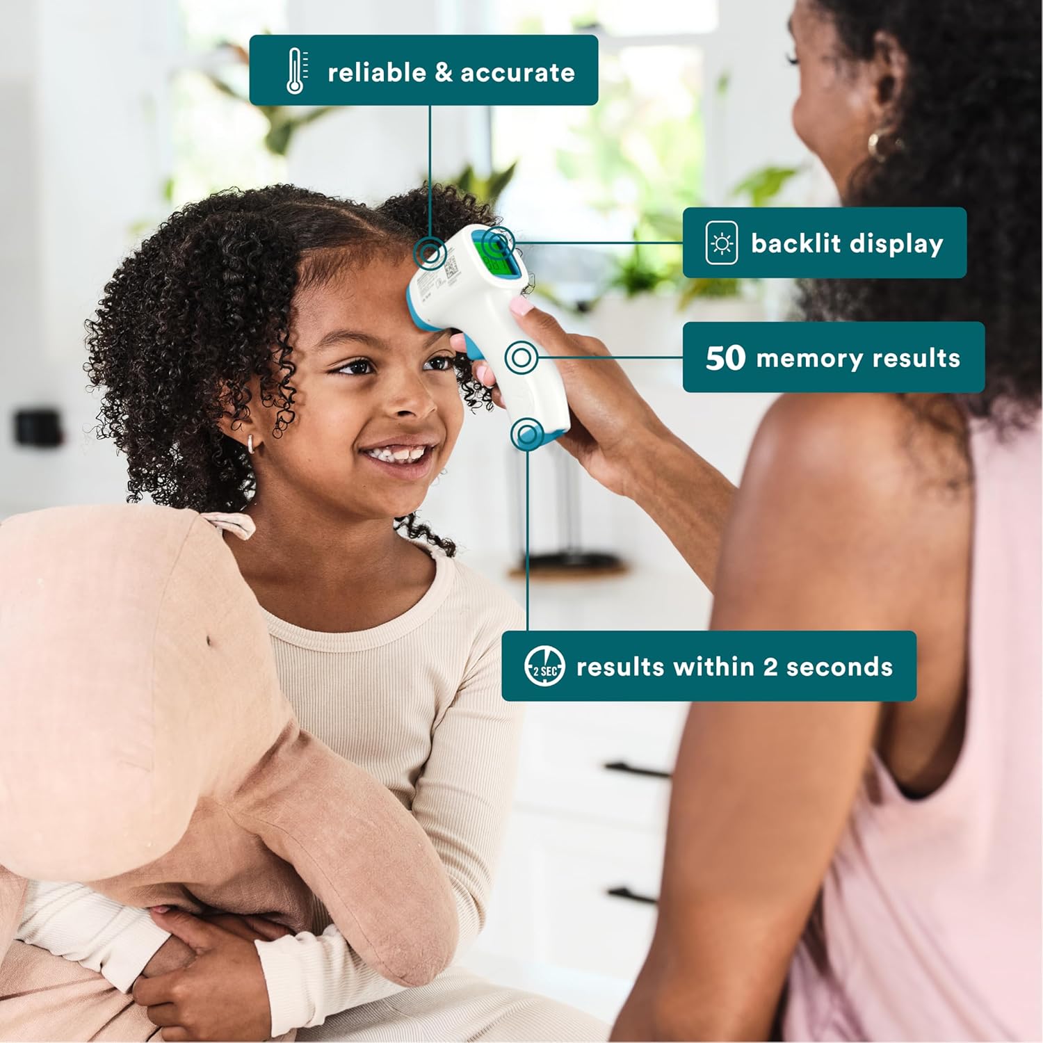 Non-Contact Infrared Forehead Thermometer with High-Fever Alert J301