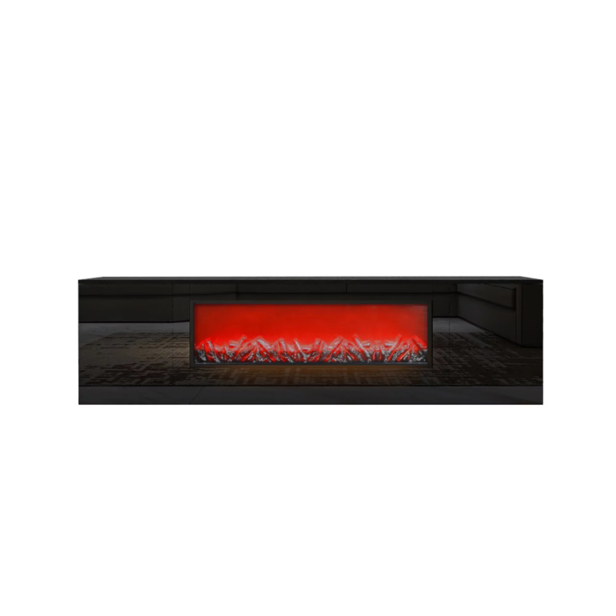 Electric Fireplace TV Stand with Wood Texture, High Glossy Finish H328340