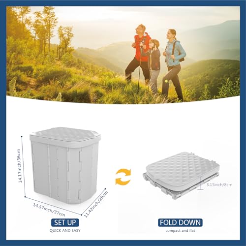 Portable Folding Camping Toilet with Lid for Adults E278