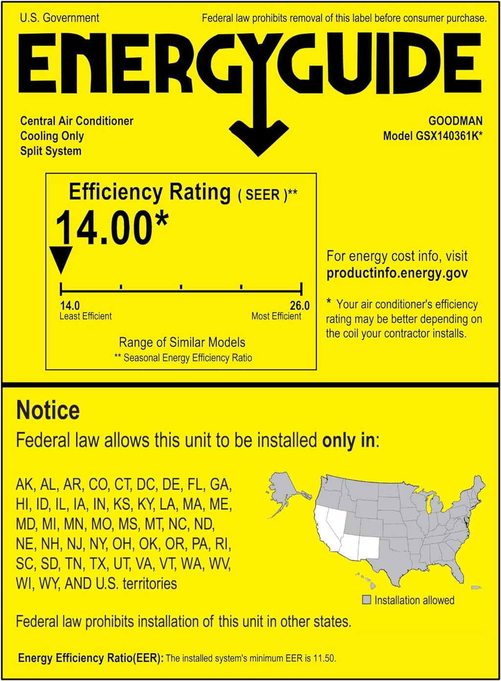 3 Ton 14 SEER R410A Air Conditioner Split System V9489