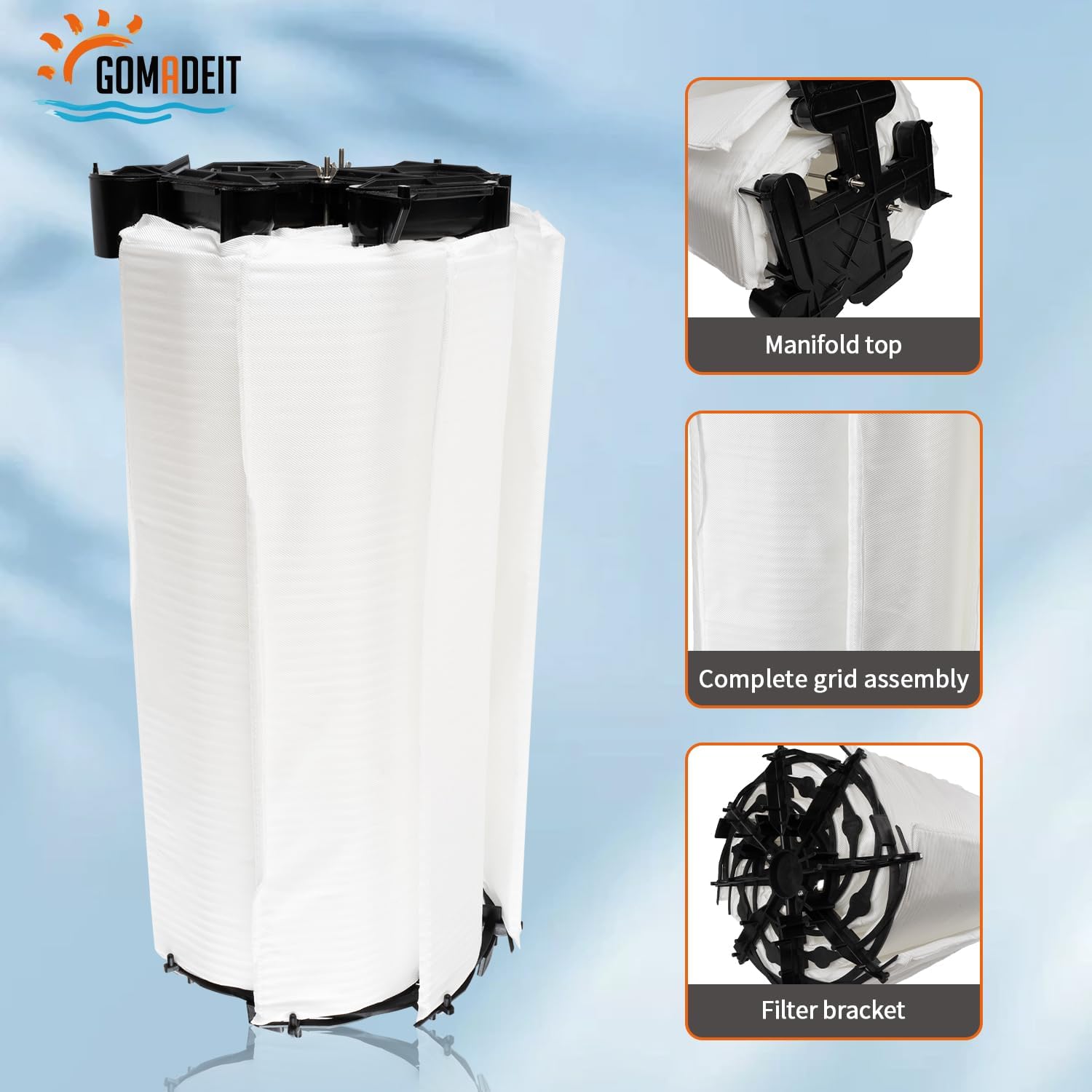 Complete Element Grid Assembly for Pentair FNS Plus 60 Filter Grids, Replacement 60 Sq Ft Pool and Spa D.E. Filter F544466