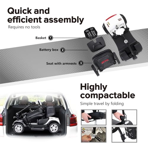 Folding 4 Wheel Mobility Scooter for Seniors Adults Electric Travel Scooter U5982