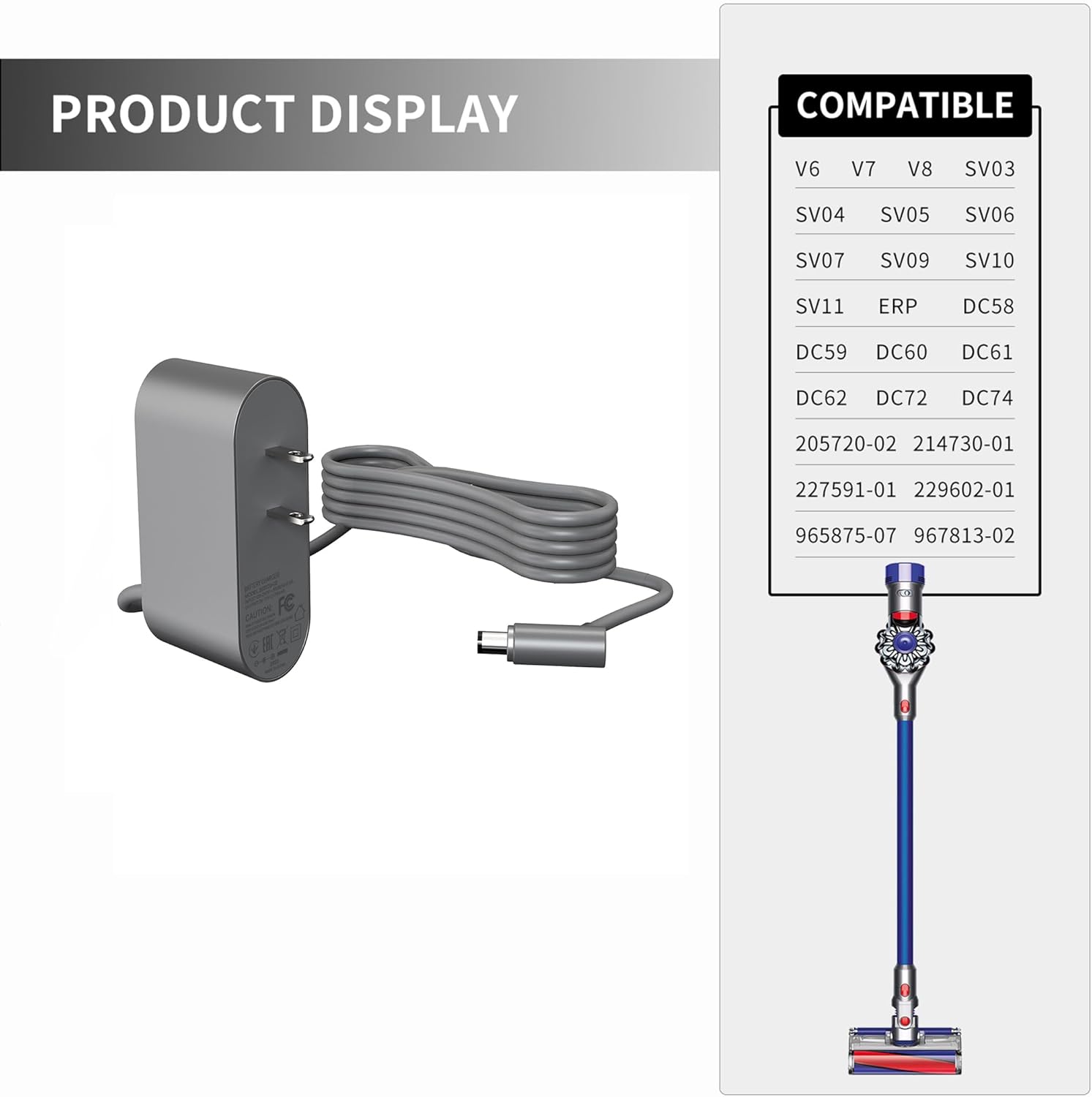 26.1V Replacement Charger for Cordless Vacuum Cleaner V6 V7 V8 Q466329