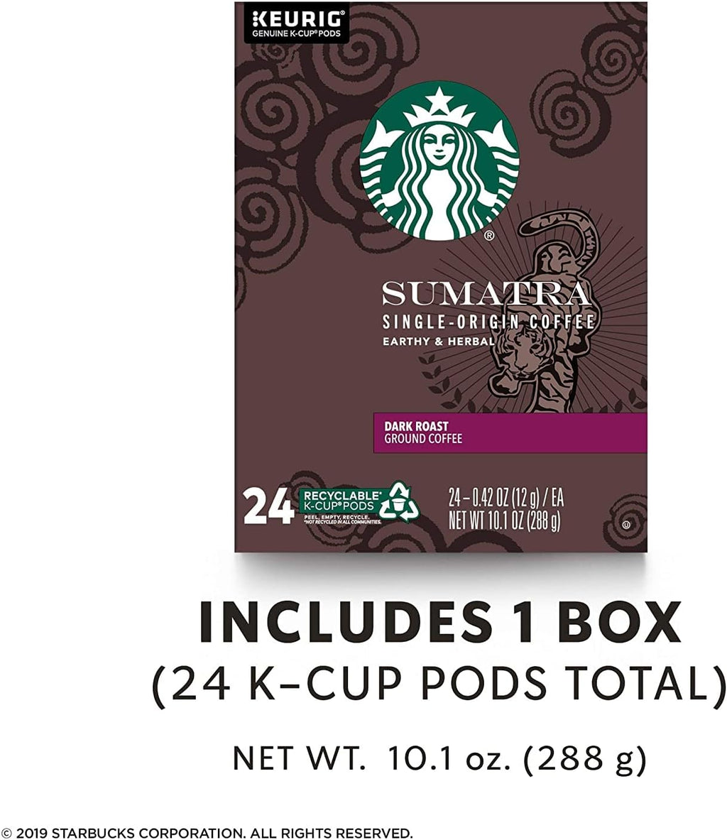 Sumatra single serve coffee pods for Keurig brewers, 24 Count Y572