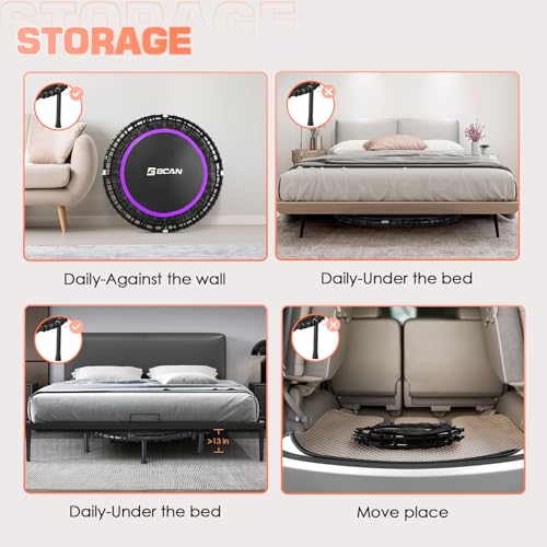 Foldable Mini Trampoline with Adjustable Foam Handle M67736