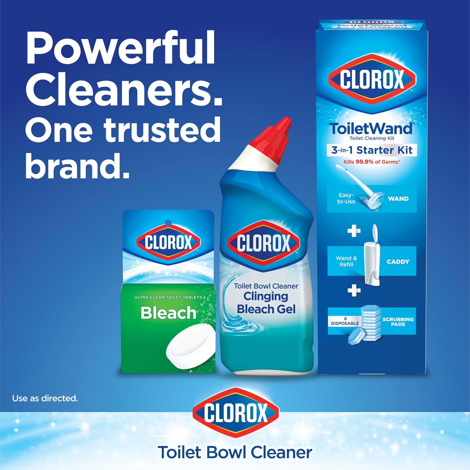 Toilet Bowl Cleaner, Clinging Bleach Gel, Ocean Mist, 24 oz, Pack of 2 V8777