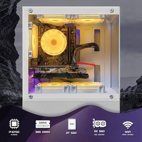 Gaming Desktop PC, Radeon RX 580, Intel Core i7, 32G RAM, 2T SSD I8330
