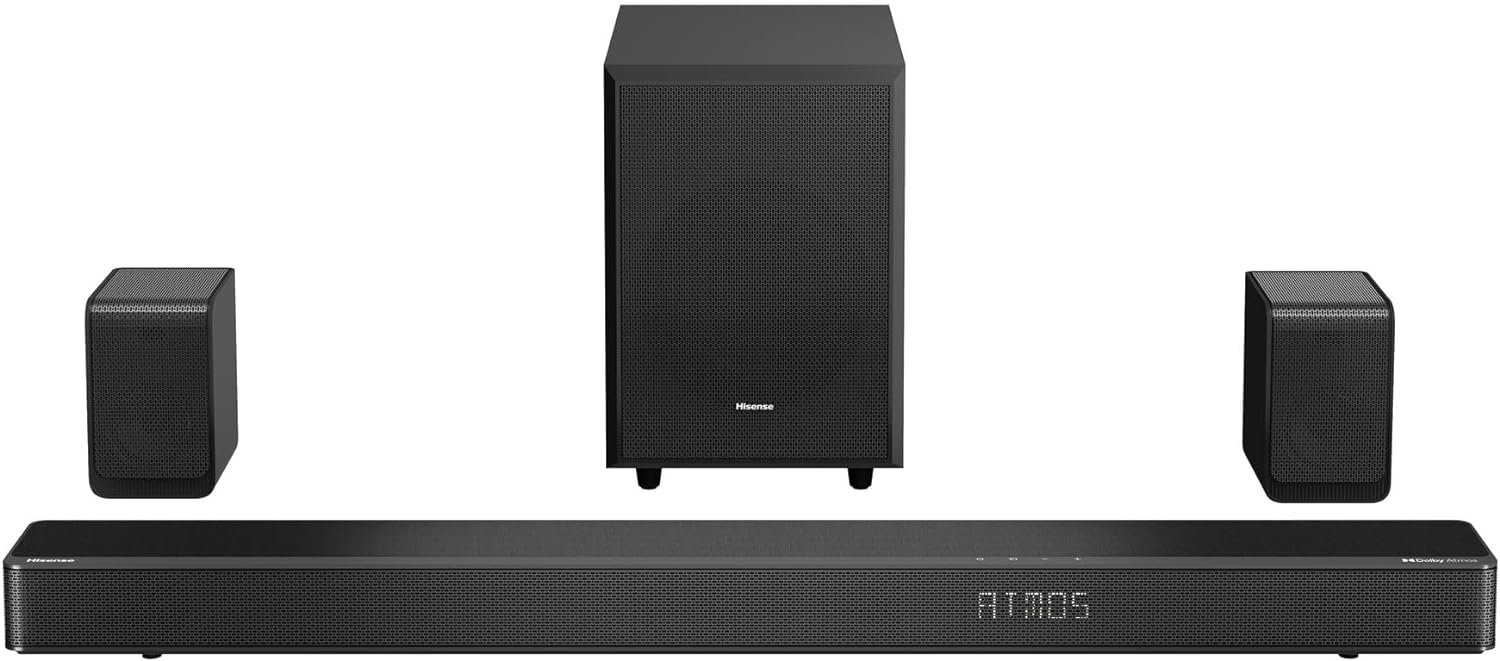 5.1.2ch 420W Soundbar with Wireless Subwoofer and Rear Speakers L855