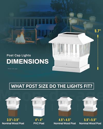 Solar Post Lights for Outdoor Deck Fence, 3 Modes, Waterproof LED, Black X831379