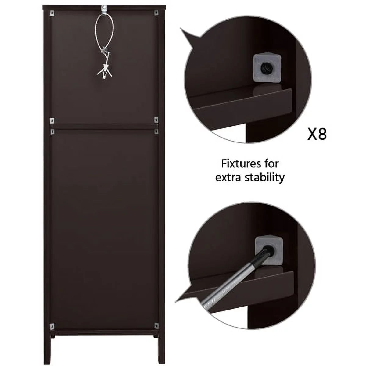 Bathroom Floor Cabinet with 2 Drawers and 1 Shelf, Free-Standing Wooden Storage Organizer T301530