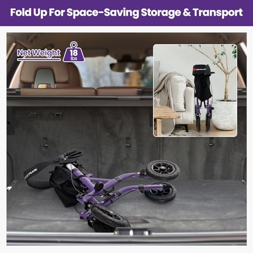 Rollator Walker for Seniors with Seat, Foldable, All Terrain Pneumatic Wheels G204121