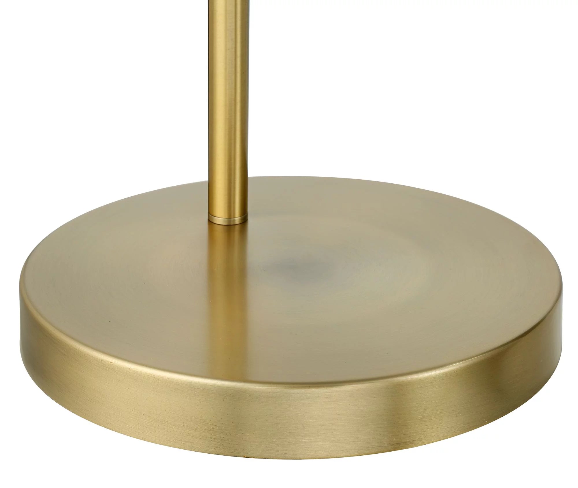 Modern Arc Floor Lamp 72" Tall Brass Metal White Linen Drum Shade E841911